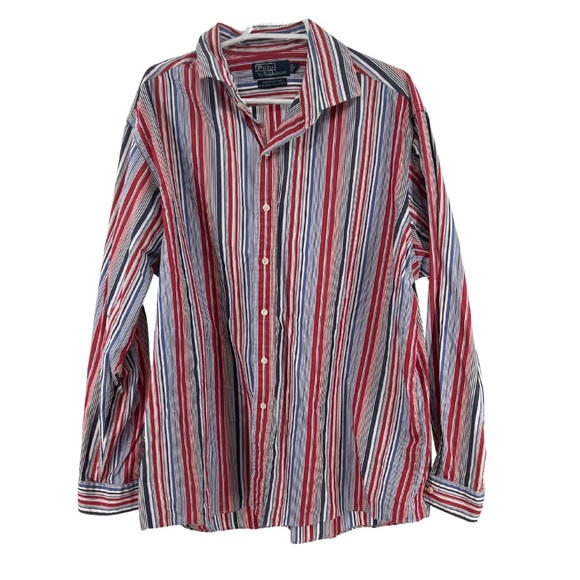 Polo by Ralph Lauren Westeron button up striped red white blue men’s XXL cotton - Picture 1 of 5